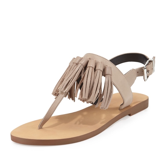 Rebecca Minkoff Shoes - Rebecca Minkoff Taupe Leather Erin Tassel Sandals